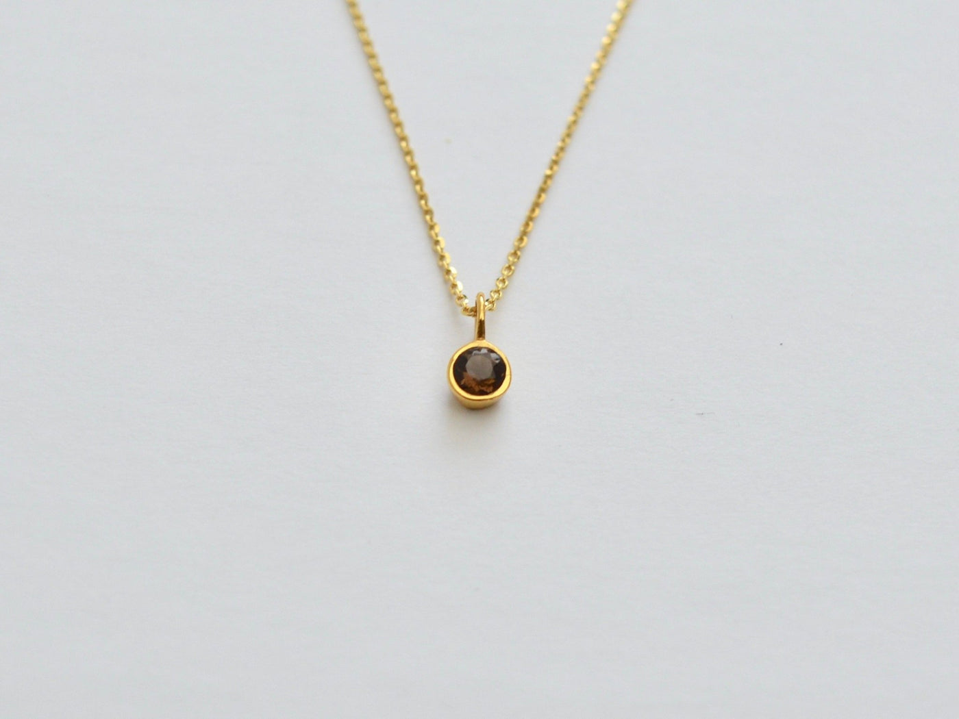 Tiny Gems: Rauchquarz Kette | vergoldet, rosévergoldet, silber