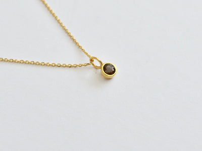 Tiny Gems: Rauchquarz Kette | vergoldet, rosévergoldet, silber