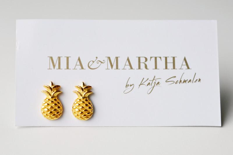 Too cute: Ohrstecker "Ananas" vergoldet - Mia&Martha by Katja Schmalen