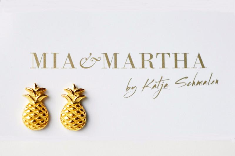 Too cute: Ohrstecker "Ananas" vergoldet - Mia&Martha by Katja Schmalen