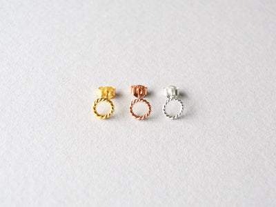 Twisted Circle: Zarte Ohrstecker | vergoldet, rosévergoldet, silber - Mia&Martha by Katja Schmalen