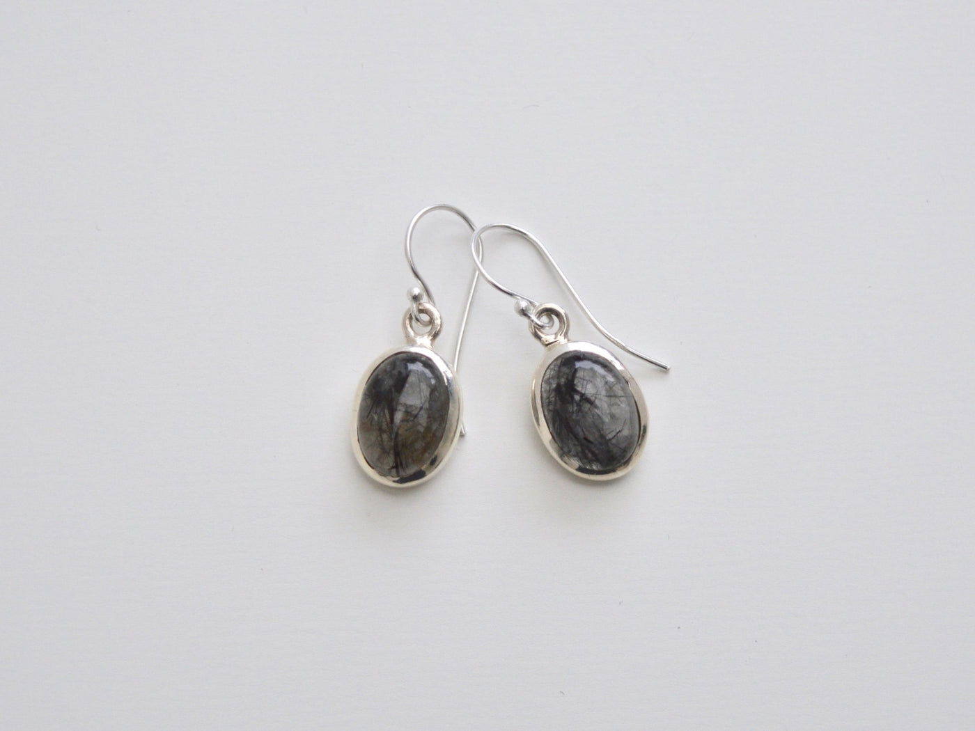 Unikat: Statement Ohrringe Black Rutilquarz silber