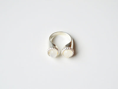 Unikat: Statement Ring mit Mondstein silber - Mia&Martha by Katja Schmalen