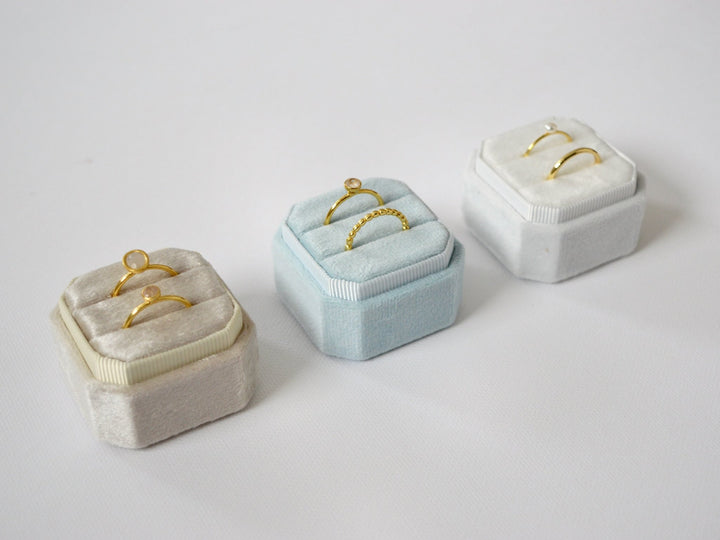 Velvet Love: Ringbox Soft Square aus Samt - Farbe Light Blue