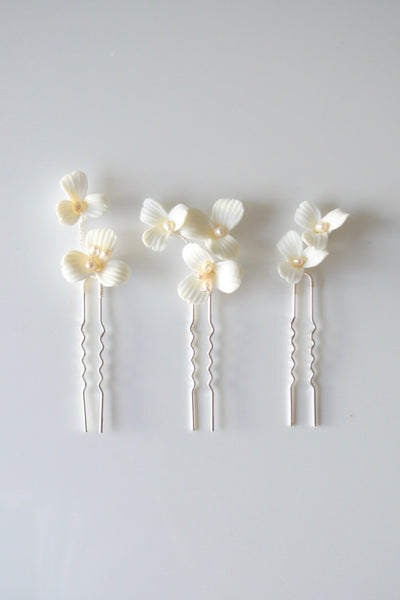 Violette: 3er Haarnadel Set | Farbe gold oder silber