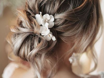 Violette: Haarnadel mit 2 Blüten| Farbe gold oder silber