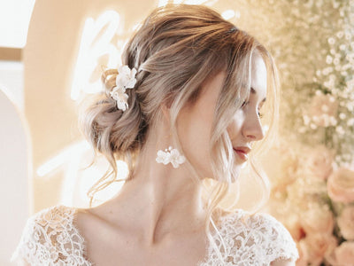 Violette: Haarnadel mit 2 Blüten| Farbe gold oder silber