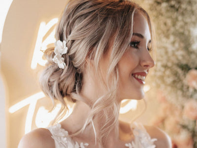 Violette: Haarnadel mit 2 Blüten| Farbe gold oder silber