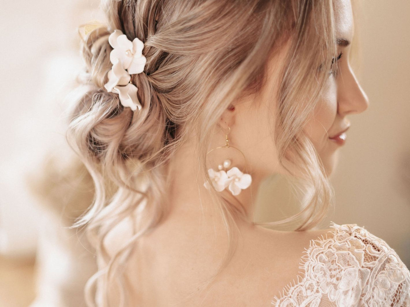 Violette: Haarnadel mit 2 Blüten| Farbe gold oder silber
