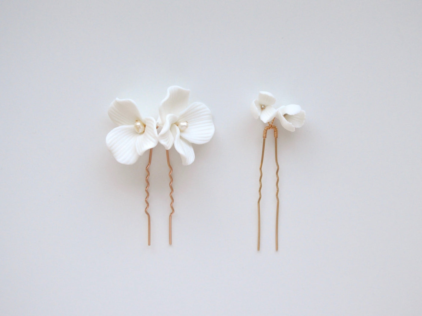 Violette: Haarnadel mit 2 Blüten| Farbe gold oder silber