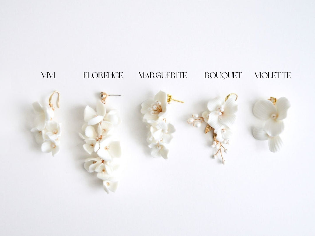 White Flowers: Ohrringe Florence | Farbe gold oder silber