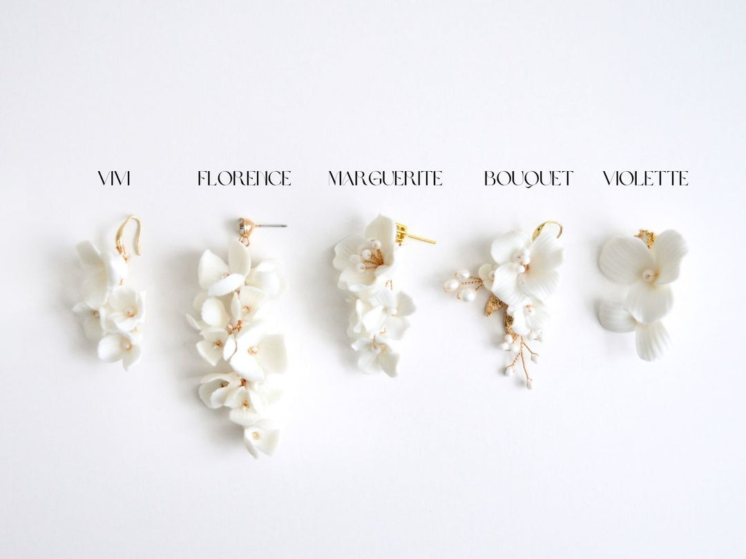 White Flowers: Ohrringe Vivi | Farbe gold oder silber