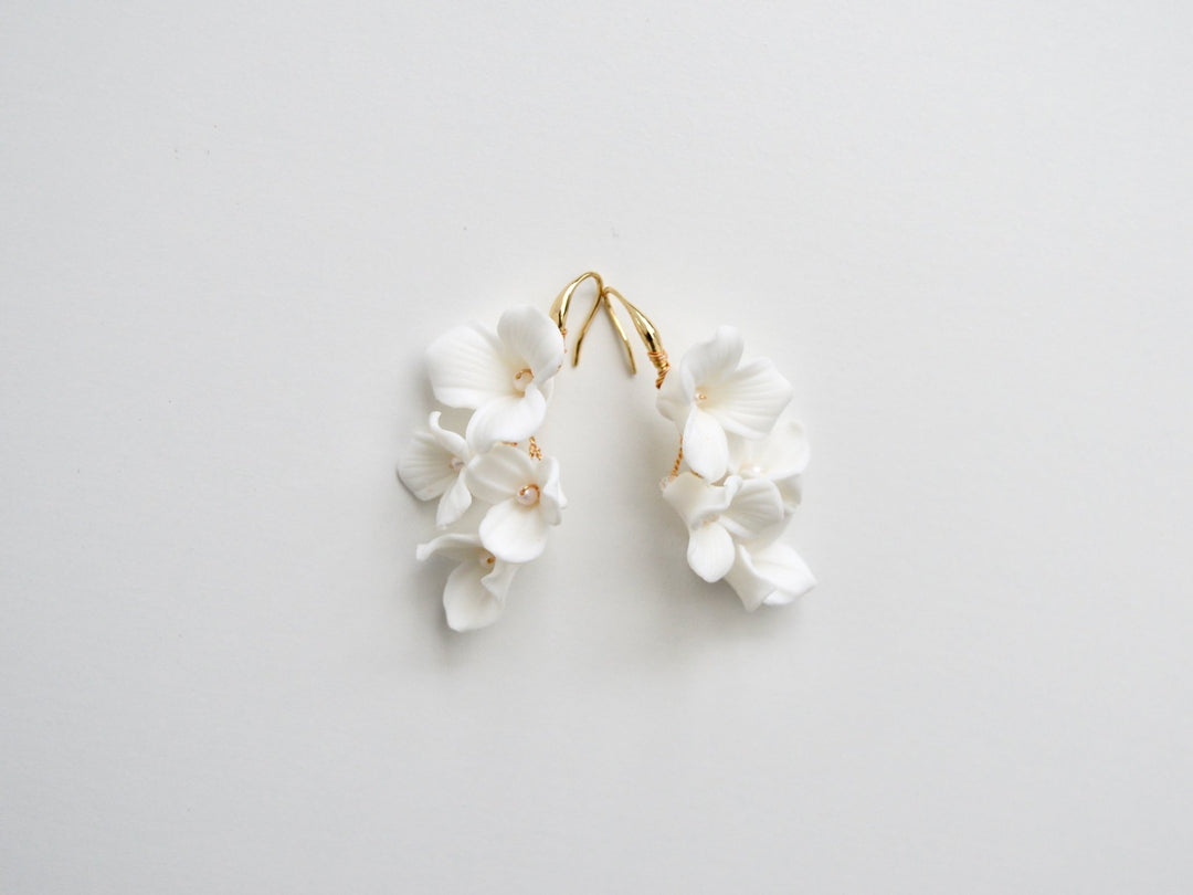 White Flowers: Ohrringe Vivi | Farbe gold oder silber