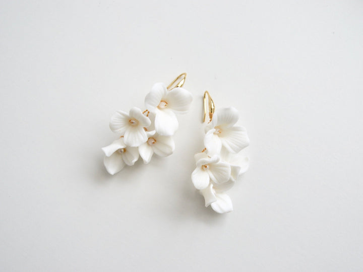 White Flowers: Ohrringe Vivi | Farbe gold oder silber