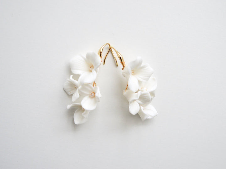 White Flowers: Ohrringe Vivi | Farbe gold oder silber