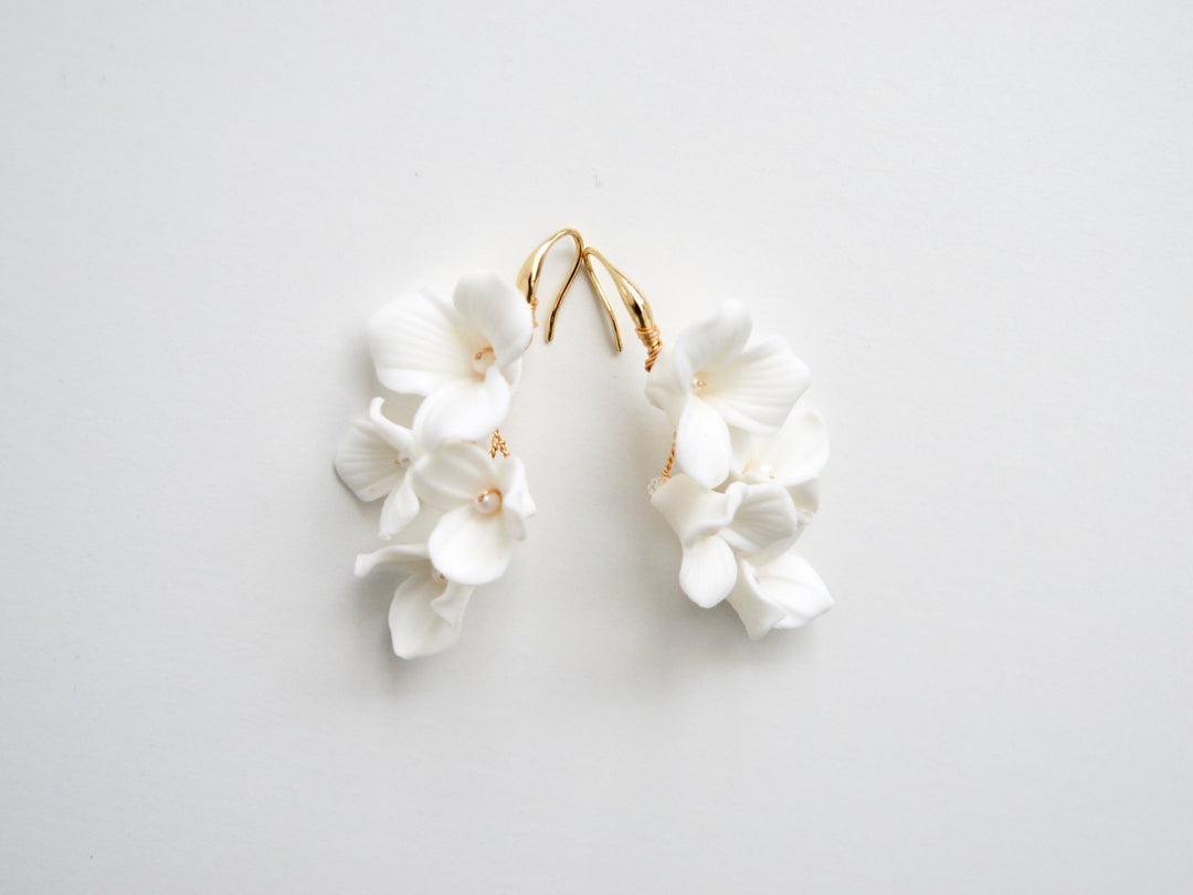 White Flowers: Ohrringe Vivi | Farbe gold oder silber