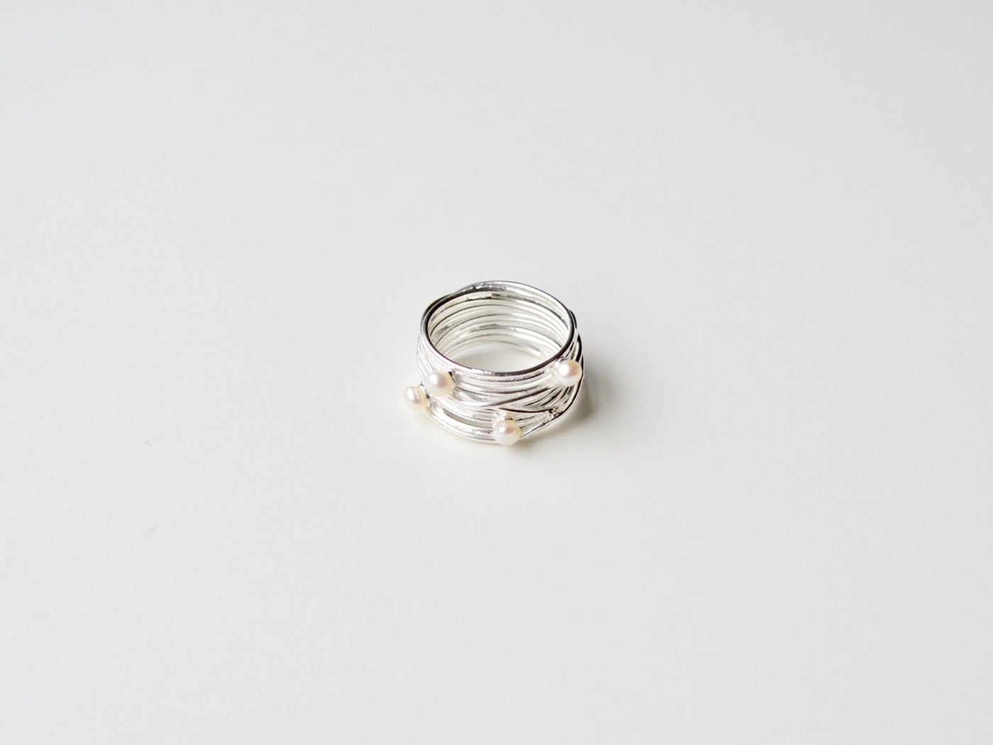 Wire & Pearls: Statement Perlen Ring silber - Mia&Martha by Katja Schmalen