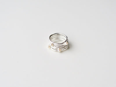 Wire & Pearls: Statement Perlen Ring silber - Mia&Martha by Katja Schmalen